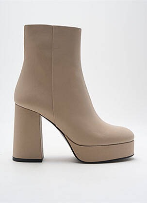 Bottines/boots matière lisse talon de 4 à 6cm beige BRUNO PREMI femme