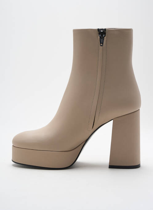 Bottines/boots matière lisse talon de 4 à 6cm beige BRUNO PREMI femme