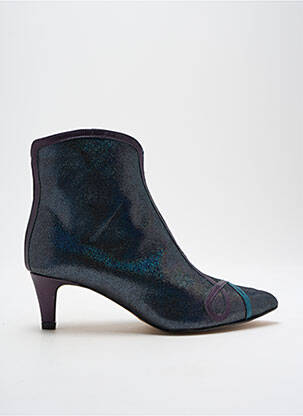 Bottines/boots tissage satiné talon de 4 à 6cm bleu CRÉATIS femme