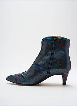 Bottines/boots tissage satiné talon de 4 à 6cm bleu CRÉATIS femme