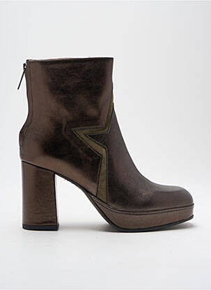 Bottines/boots matière lisse talon de 4 à 6cm vert ROSEMETAL femme