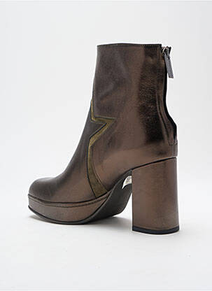 Bottines/boots matière lisse talon de 4 à 6cm vert ROSEMETAL femme