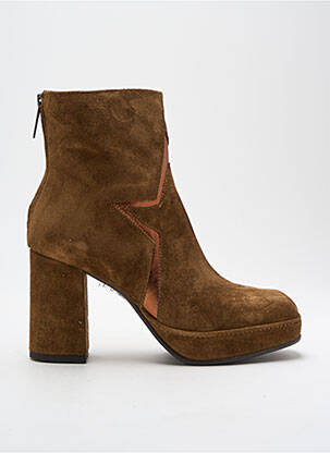 Bottines/boots matière lisse talon de 4 à 6cm marron ROSEMETAL femme