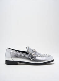 Mocassins matière lisse talon plat jusqu'à 3cm argent NOA HARMON femme