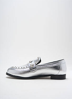 Mocassins matière lisse talon plat jusqu'à 3cm argent NOA HARMON femme