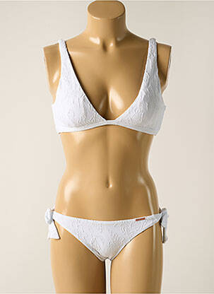 Maillot de bain 2 pièces stretch haut soutien-gorge avec mousse de rembourrage amovible blanc YSABEL MORA femme