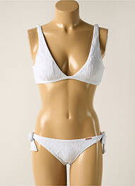 Maillot de bain 2 pièces stretch haut soutien-gorge avec mousse de rembourrage amovible blanc YSABEL MORA femme