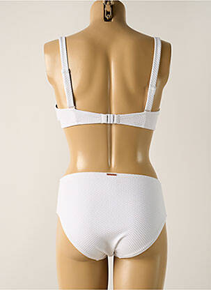 Maillot de bain 2 pièces stretch haut soutien-gorge moulé blanc YSABEL MORA femme