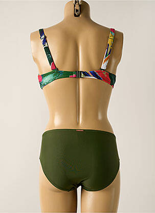 Maillot de bain 2 pièces stretch haut soutien-gorge moulé vert YSABEL MORA femme