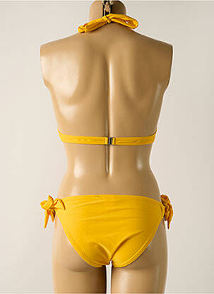Maillot de bain 2 pièces stretch haut soutien-gorge avec mousse de rembourrage amovible jaune LPB femme