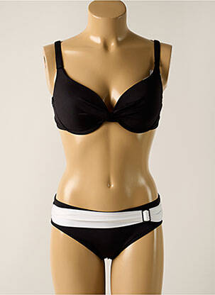 Maillot de bain 2 pièces stretch haut soutien-gorge moulé noir SUN PLAYA femme