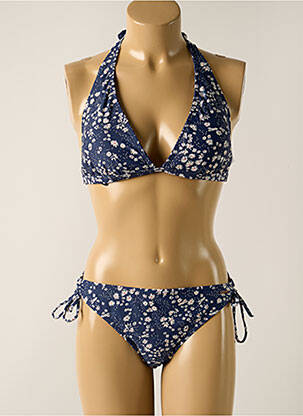 Maillot de bain 2 pièces stretch haut soutien-gorge avec mousse de rembourrage amovible bleu PROTEST femme