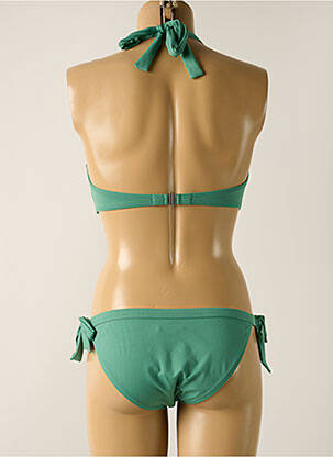 Maillot de bain 2 pièces stretch haut bandeau vert KIWI femme