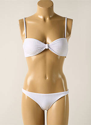 Maillot de bain 2 pièces stretch haut bandeau blanc RIO DE SOL femme