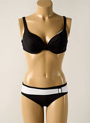 Maillot de bain 2 pièces stretch haut soutien-gorge moulé noir SUN PLAYA femme