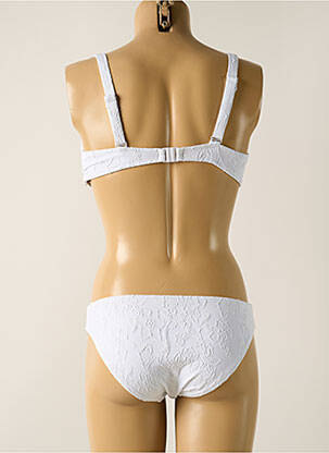 Maillot de bain 2 pièces stretch haut soutien-gorge moulé blanc YSABEL MORA femme