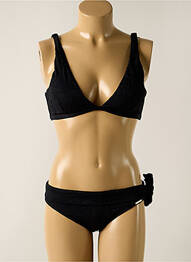 Maillot de bain 2 pièces stretch haut soutien-gorge avec mousse de rembourrage amovible noir YSABEL MORA femme
