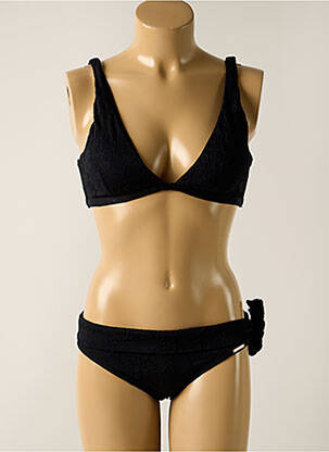 Maillot de bain 2 pièces stretch haut soutien-gorge avec mousse de rembourrage amovible noir YSABEL MORA femme