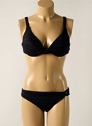 Maillot de bain 2 pièces stretch haut soutien-gorge moulé noir YSABEL MORA femme