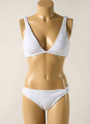 Maillot de bain 2 pièces stretch haut soutien-gorge avec mousse de rembourrage amovible blanc YSABEL MORA femme