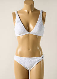 Maillot de bain 2 pièces stretch haut soutien-gorge avec mousse de rembourrage amovible blanc YSABEL MORA femme