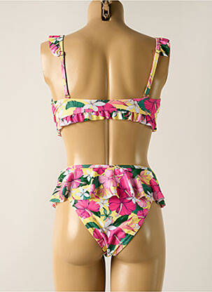 Maillot de bain 2 pièces stretch haut soutien-gorge avec mousse de rembourrage amovible jaune PIHA femme