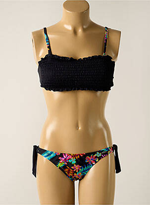 Maillot de bain 2 pièces stretch haut bandeau noir SUN PROJECT femme