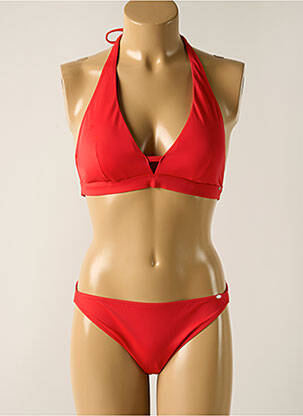 Maillot de bain 2 pièces stretch haut soutien-gorge avec mousse de rembourrage amovible rouge SKINY femme