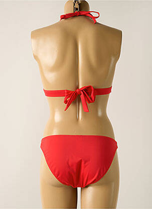 Maillot de bain 2 pièces stretch haut soutien-gorge avec mousse de rembourrage amovible rouge SKINY femme