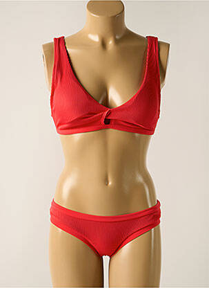 Maillot de bain 2 pièces stretch haut soutien-gorge avec mousse de rembourrage amovible rouge PROTEST femme