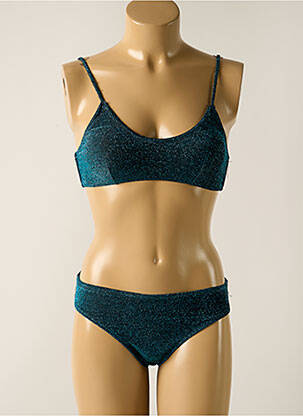 Maillot de bain 2 pièces stretch haut soutien-gorge avec mousse de rembourrage amovible bleu DAG ADOM femme
