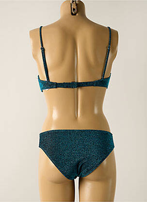 Maillot de bain 2 pièces stretch haut soutien-gorge avec mousse de rembourrage amovible bleu DAG ADOM femme