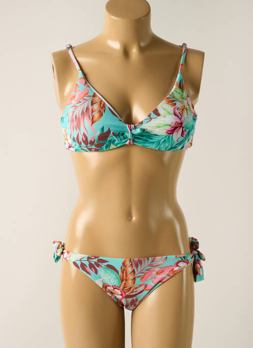 Maillot de bain 2 pièces stretch haut soutien-gorge avec mousse de rembourrage amovible bleu YSABEL MORA femme
