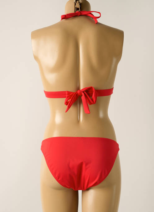 Maillot de bain 2 pièces stretch haut soutien-gorge avec mousse de rembourrage amovible rouge SKINY femme