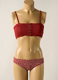 Maillot de bain 2 pièces stretch haut bandeau rouge PROTEST femme