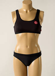 Maillot de bain 2 pièces effet matière satinée noir SEAFOLLY fille