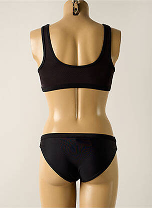 Maillot de bain 2 pièces effet matière satinée noir SEAFOLLY fille