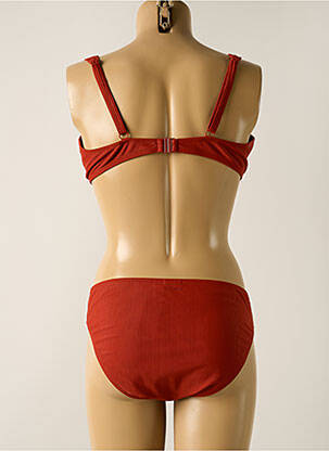 Maillot de bain 2 pièces stretch haut soutien-gorge emboitant orange PROTEST femme
