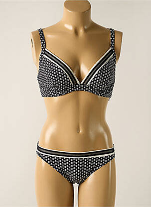 Maillot de bain 2 pièces stretch haut soutien-gorge emboitant noir OLYMPIA femme
