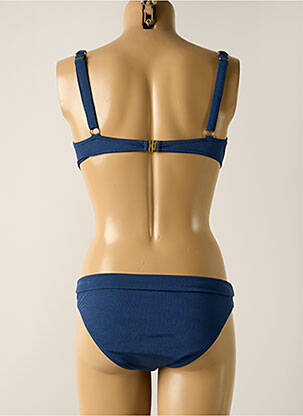 Maillot de bain 2 pièces stretch haut soutien-gorge emboitant bleu MISS CARAÏBES femme