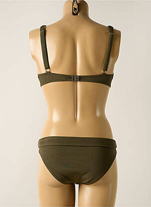 Maillot de bain 2 pièces stretch haut soutien-gorge emboitant vert MISS CARAÏBES femme