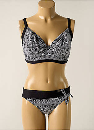 Maillot de bain 2 pièces stretch haut soutien-gorge emboitant noir SUN PLAYA femme