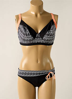 Maillot de bain 2 pièces stretch haut soutien-gorge emboitant noir SUN PLAYA femme
