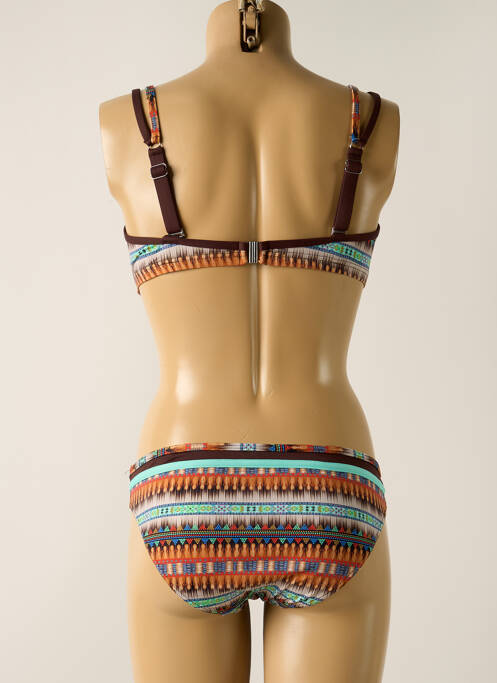 Maillot de bain 2 pièces marron LPB pour femme