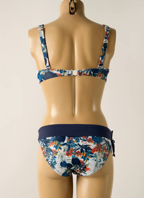 Maillot de bain 2 pièces stretch haut soutien-gorge emboitant bleu LAGON BLEU femme