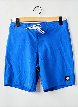 Short de bain effet matière satinée bleu SUN PROJECT homme