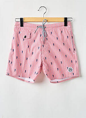 Short de bain imprimé rayures rouge WAXX homme
