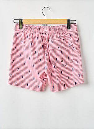 Short de bain imprimé rayures rouge WAXX homme