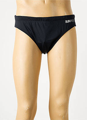 Slip de bain tissage satiné noir SUN PROJECT homme