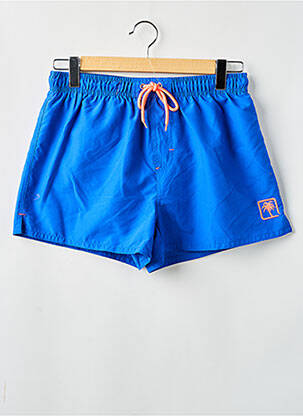Short de bain effet matière satinée bleu SUN PROJECT homme